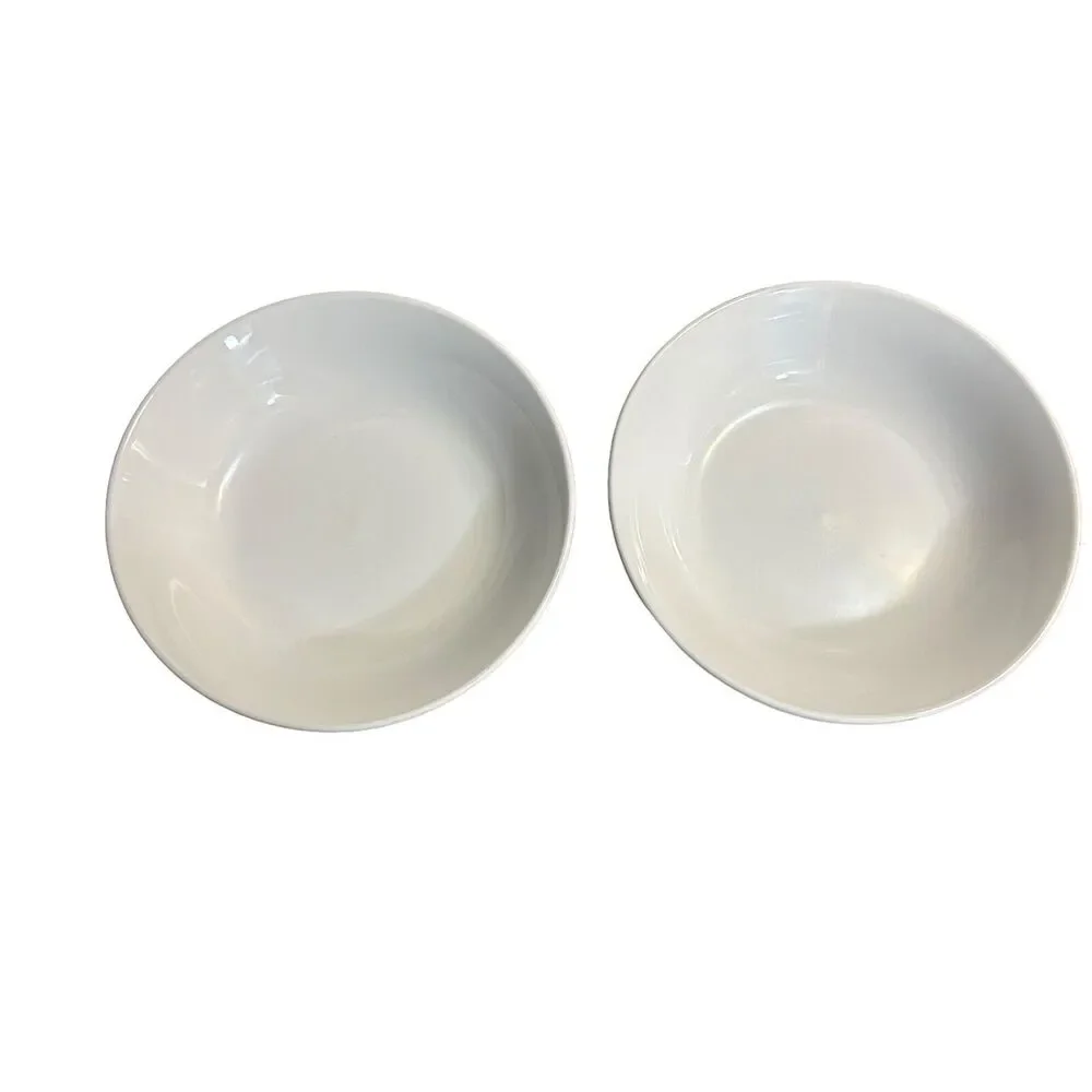 Set Of 2 Oneida Grato White Porcelain Bowls 8”